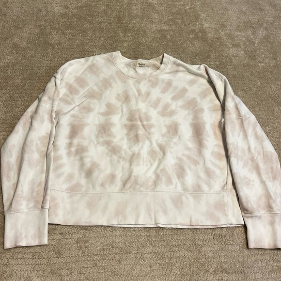 Madewell Sweaters - Madewell tie dye cropped sweater 100 percent cotton in an ivory/beige color XL